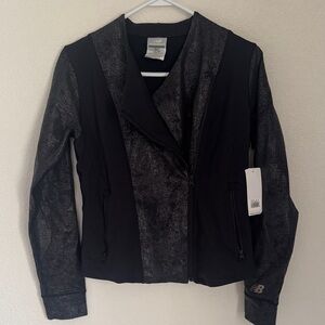 New Balance Studio Bomber Jacket Metallic Black size Medium NWT